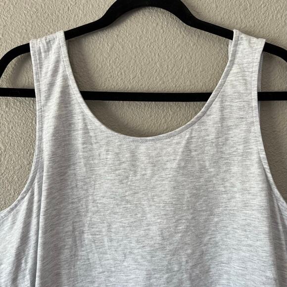 Topshop Heather Grey Scoop Tie Back Accent Side Slit Women's New Relaxed Fit Top - Picture 6 of 9